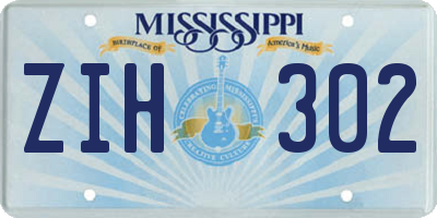 MS license plate ZIH302