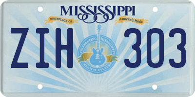 MS license plate ZIH303