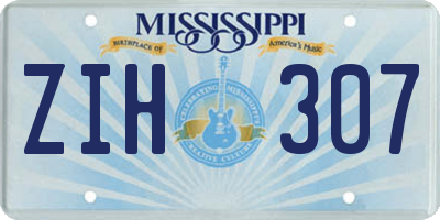 MS license plate ZIH307