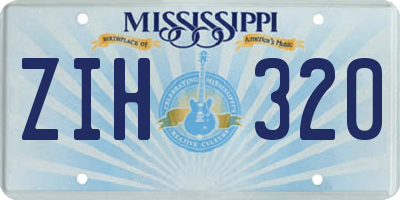 MS license plate ZIH320