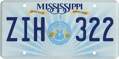 MS license plate ZIH322