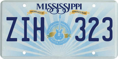 MS license plate ZIH323