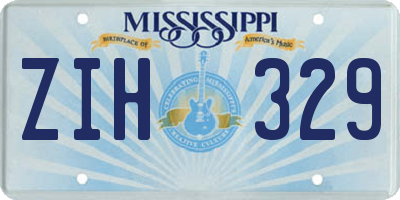 MS license plate ZIH329