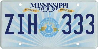 MS license plate ZIH333
