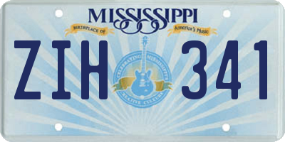 MS license plate ZIH341