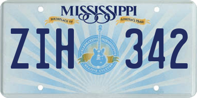MS license plate ZIH342