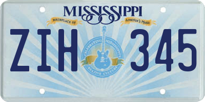 MS license plate ZIH345