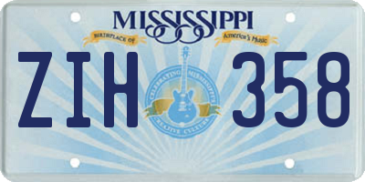MS license plate ZIH358
