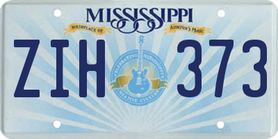 MS license plate ZIH373