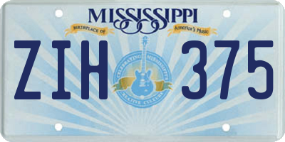 MS license plate ZIH375