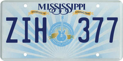MS license plate ZIH377