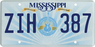 MS license plate ZIH387