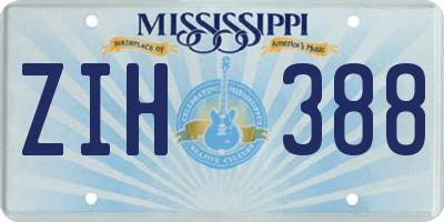 MS license plate ZIH388