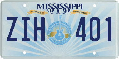 MS license plate ZIH401