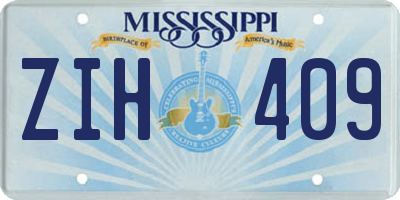 MS license plate ZIH409
