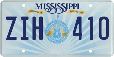 MS license plate ZIH410