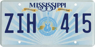 MS license plate ZIH415