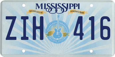 MS license plate ZIH416