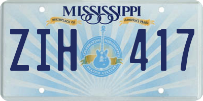 MS license plate ZIH417
