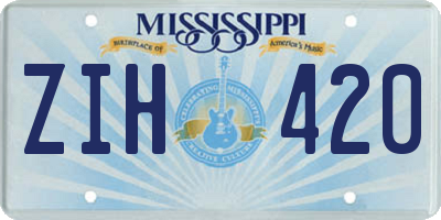 MS license plate ZIH420