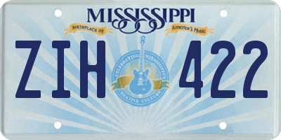 MS license plate ZIH422