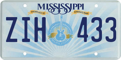 MS license plate ZIH433
