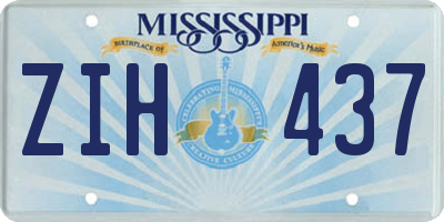 MS license plate ZIH437