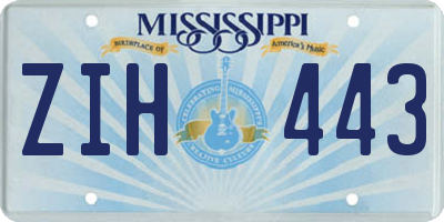 MS license plate ZIH443