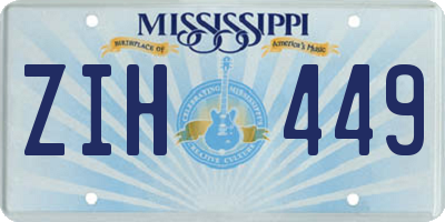 MS license plate ZIH449