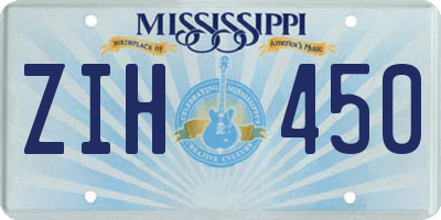 MS license plate ZIH450