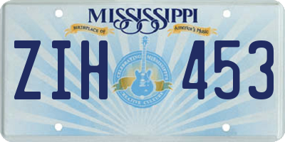 MS license plate ZIH453