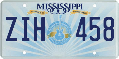 MS license plate ZIH458
