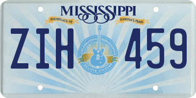 MS license plate ZIH459