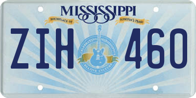 MS license plate ZIH460