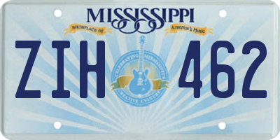 MS license plate ZIH462
