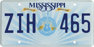 MS license plate ZIH465