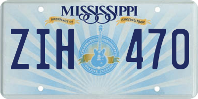 MS license plate ZIH470