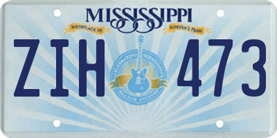 MS license plate ZIH473