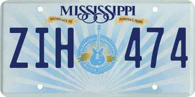MS license plate ZIH474