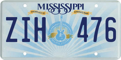MS license plate ZIH476