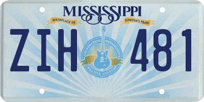 MS license plate ZIH481