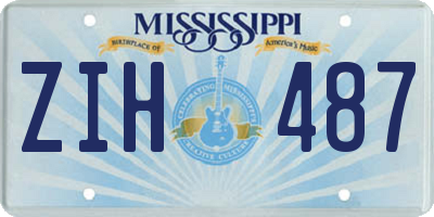 MS license plate ZIH487