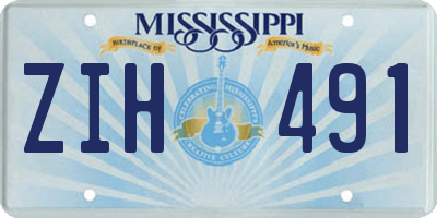 MS license plate ZIH491