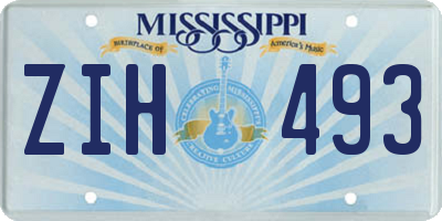 MS license plate ZIH493