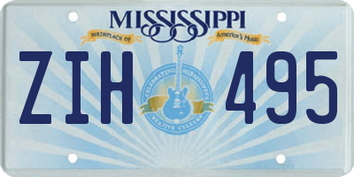 MS license plate ZIH495