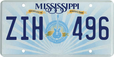 MS license plate ZIH496