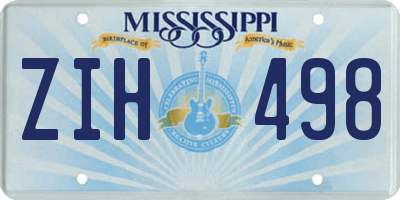 MS license plate ZIH498