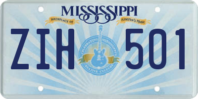 MS license plate ZIH501