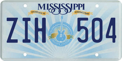 MS license plate ZIH504