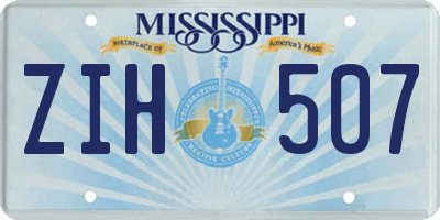 MS license plate ZIH507